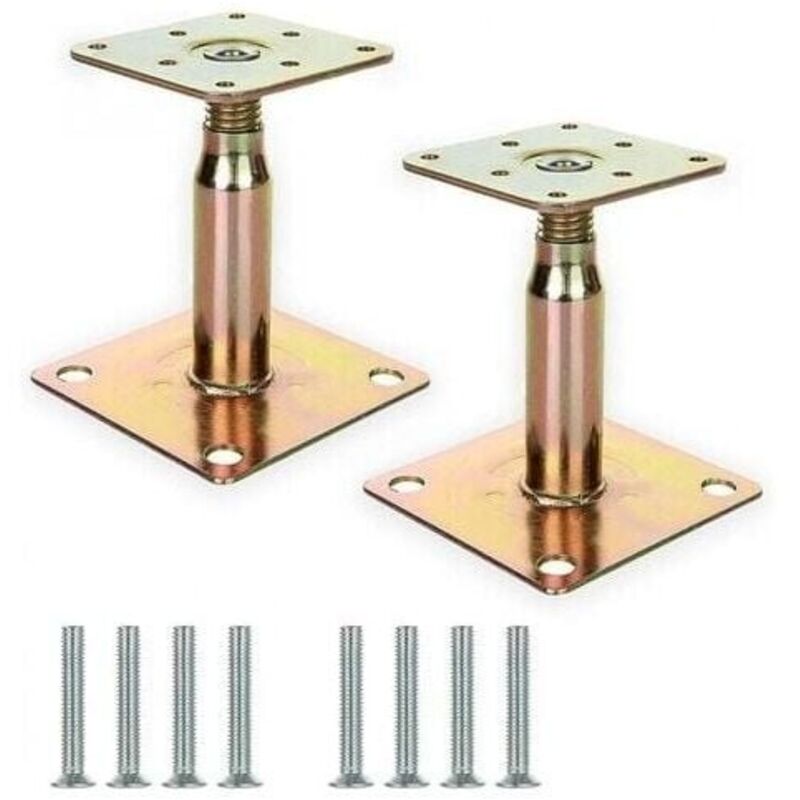 Set Aus 2 Verzinkten Topfstützen Mit Einer Breite Von 100 Bis 150 Mm, Insgesamt Robuste Stütze Für Die Konstruktion