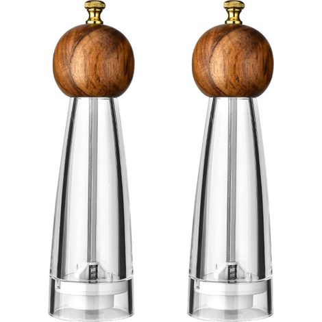 Pfeffermühlen Und Klassische Salzmühle, 2 Stück, 20,3 Cm, Manuelle Rotor-pfeffermühle Aus Massivholz, Salz Mit Verstellbarem Keramikkern, Grob