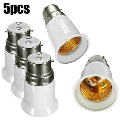 B22-auf-e27-adapter (5 Stück) Für Edison-schraubbirnen, Kompatibel Mit Einbaustrahlern.