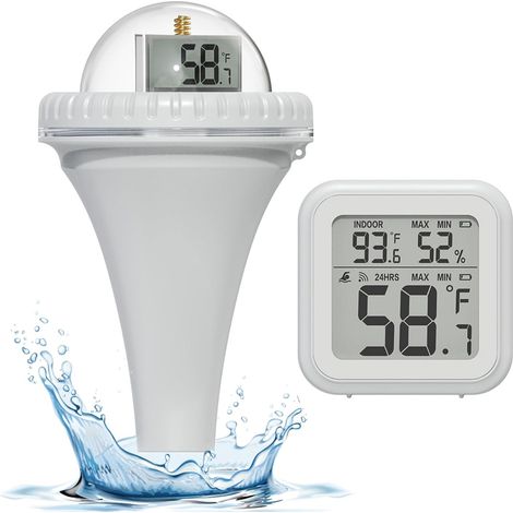 Schwimmendes Pool-thermometer, Wasserdichtes Kabelloses Digitales Thermometer Mit Temperatur- Und Luftfeuchtigkeitsanzeige, Batteriebetriebenes Thermometer Für Pools Und Teiche, Digitales Pi-thermomet