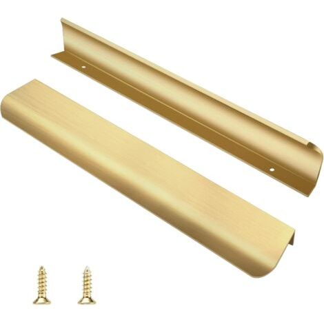 2er-pack Goldene Küchenschrankgriffe Aus Aluminiumlegierung, Lochabstand 256 Mm Mit Schrauben
