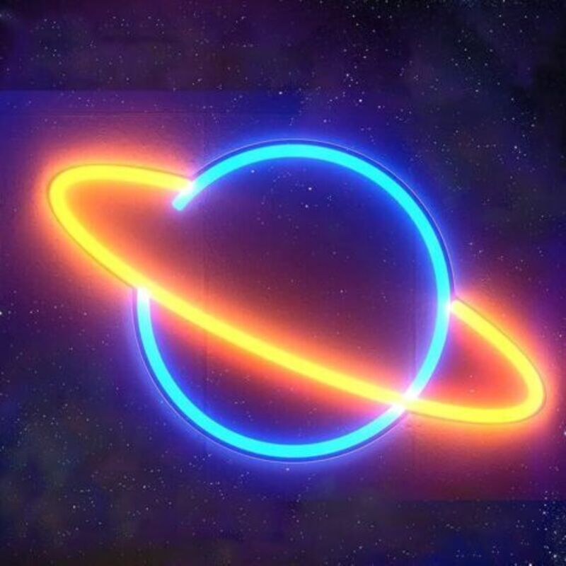 Neon-planeten, Wanddekorationen, Neon-deko-lebensmittel Auf Stapeln Oder Usb Für Schlaf- Und Kinderzimmer, Salons, Bars, Feste, Weihnachten...