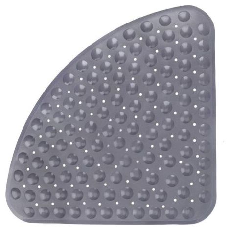 Duschmatte Anti-dérapant Quart De Cercle Tapis De Bain Tapis Anti-dérapant Douche En Coin Halbrunde Mit Lüftungsschlitzen Und Abflusslöchern, 54 X 54 Cm, Dreieckige Badewannenmatte