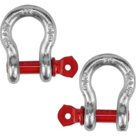 2 Stück Hochfester Stahlschäkel, Hochfester Verzinkter Stahlschäkel, Abschleppen Mit Ringschrauben, Verstellbare Schäkelschnalle, Zum Abschleppen Und Heben (wll:0,5 T)