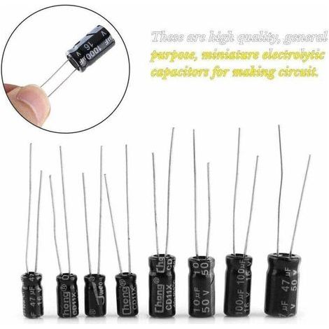 Kondensator-kit, 500 Stück, Elektrolytkondensator, 24 Werte, Mikro-aluminium-radialkondensatoren, 16 V–50 V, 0,1 Uf〜1000 Uf Für Elektronische Anwendungen