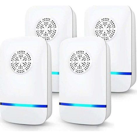Répulsif Ultrasons 4 Pack Anti Souris Moustiques Cafards Araignées Électrique Portable Prize Intérieur