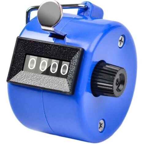 1 Stück Handzähler 4-stelliger Klickzähler Mechanischer Handzähler Klickzähler - Blau