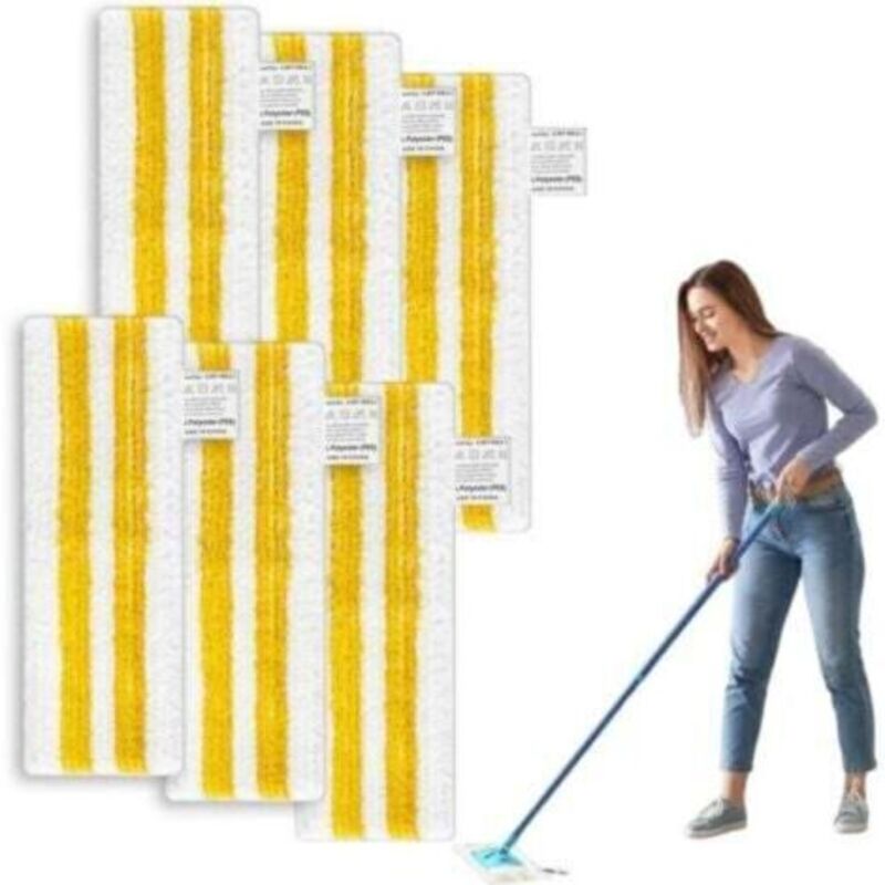 6 Mikrofaser-rechange-lingetten Für Kärcher Easyfix Sc1 Sc2 Sc3 Sc4 Sc5, Serpillère Vapeur Jaune Accessoire Nettoyage Tous Sols