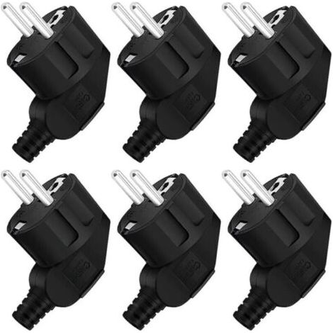 Steckdose, 6 Stück Männliche Steckdose, 250 V 16 A Männlicher Netzstecker, Wasserdichte Männliche Außensteckdose, Geeignet Für 8–10 Mm Kabel, Schwarzer Stecker