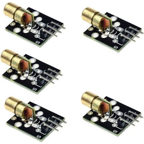 (1,4 × 2,5 × 2,5 Cm) 5 Stück 5 Mw 650 Nm Red Dot Laserdiode Lasersendermodul Pic Avr Dc5v Ky-008