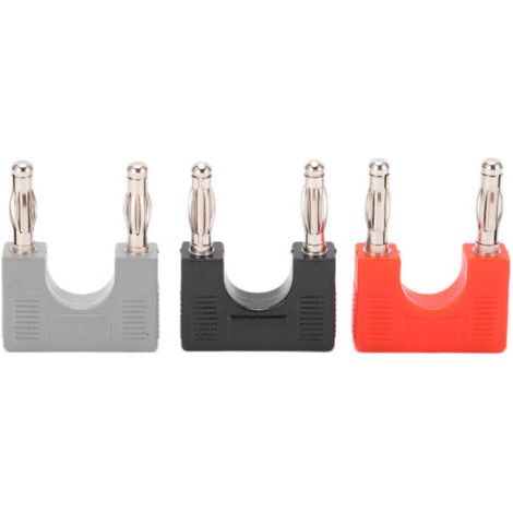 1 Set Banane U38 4mm Double Rangée En Cuivre Nickelé, Prize Banane Rouge Noir Gris For Cables