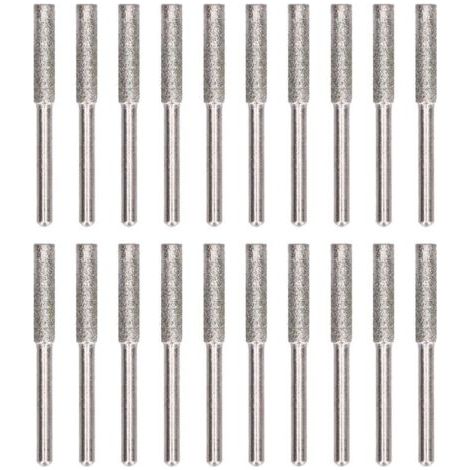 20 Stück Tête De Meulage Für Tronçonneuse-kette, Rotierendes Afûtage-werkzeug Mit Limette, Silbernes Zubehörset 4,8 Mm