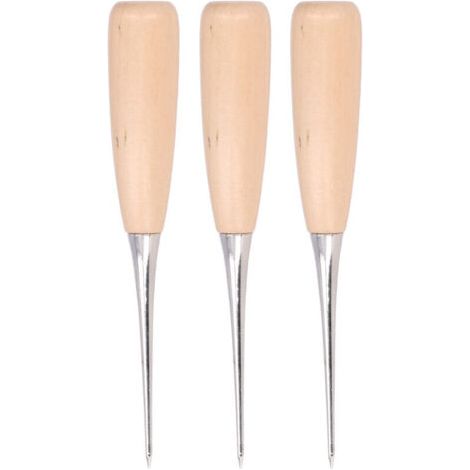 3 Stück Alène Und Cuir Diy-werkzeug Und Bois De Pin Mit Pointe Acier Für Percer Cuir Und Papier