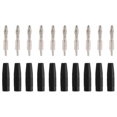 10 Stück 4-mm-bananenstecker Für Kabel Zum Testen Von Multimetern, Messgeräten Und Heimwerkern – Schwarz