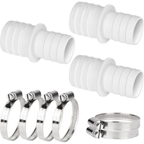 Schwimmbad-schlaucharmaturen 32 38 Mm, 3er-set, Mit 6 Klemmen, Verbindungszubehör Für Schwimmbad