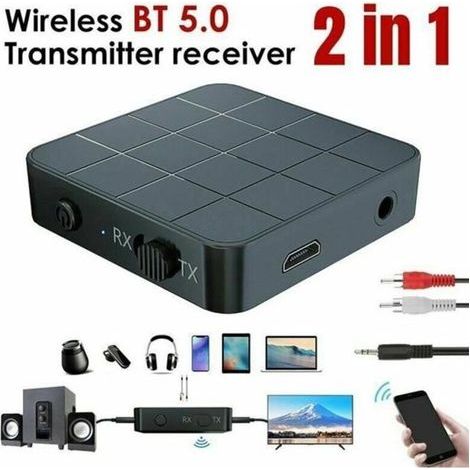 Bluetooth 5.0-empfängeradapter, 2-in-1-bluetooth-empfänger-sender, Bluetooth-audio-sender, Rca Und 3,5-mm-stereo-ausgang, Niedrig
