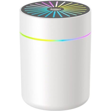 Tragbarer Kleiner Luftbefeuchter Mit Farbigem Led-nachtlicht, Persönlicher Desktop-usb-luftbefeuchter, Weiß