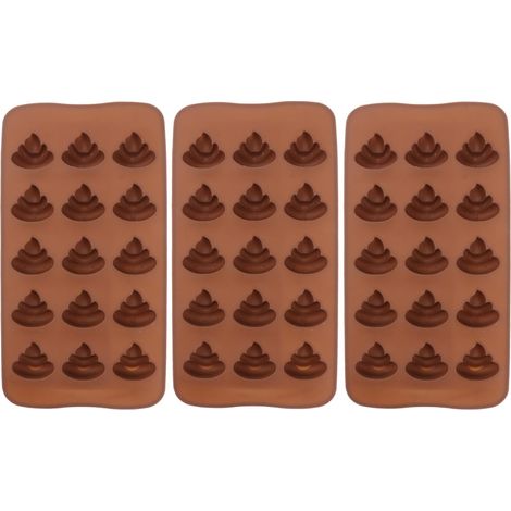 Moule Silicone 15 Cavités Forme Caca 21x10.8 Cm Pour Bonbons Glaçons Chocolat Dessert Reutilisable Four Micro-ondes Lave-vaisselle