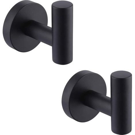 Handtuchhaken Für Badezimmer, 2er-pack, An Der Wand Montierte Kleiderhaken, Kleiderhaken Aus Edelstahl Sus 304, Für Badezimmer, Küche, Büro Und Ankleidezimmer (schwarz,