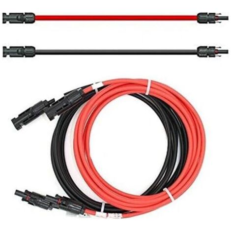 4mm² Verlängerungskabel Mit Solarstecker 2 X 5m, Photovoltaik, Rot/schwarz, Für Solarpanel Mit Stecker.