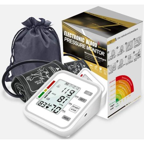 Elektronisches Automatisches Oberarm-blutdruckmessgerät, Englisches Sprachsteuerungs-blutdruckmessgerät Für Den Heimgebrauch, Silber