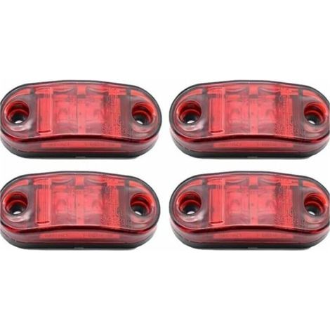 4 Packungen Mit Led-leuchten, 12–24 V, Weiß-rot, Doppelseitige Leuchtmittel, Stützlager-haltevorrichtungen, Stützlager-leuchten
