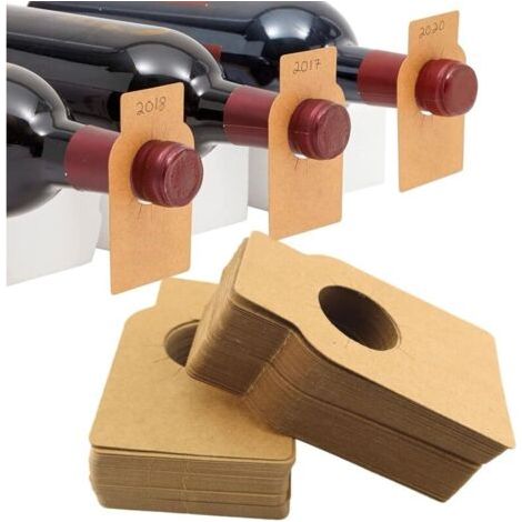 Set Mit 100 Kraftpapier-etiketten Für Weinflaschen, Flaschenhalter, Champagner, Getränke – Braun