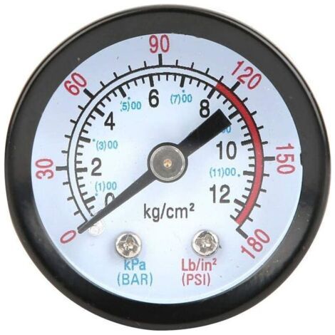 Luftkompressor-manometer, Druckluft-manometer 0 180 Psi, 0 12 Bar, 42 Mm Durchmesser, Manometer-messgerät Für Schraubenkompressoren, Kolbenkompressoren