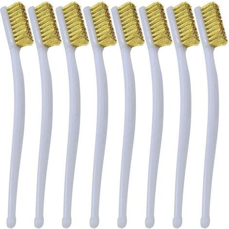 Petit Brosse En Laiton 8 Stück Mini-brosses Métallique Für Die Feinarbeit Von Soudure-kerzen, Rouille, Buse De L'Imprimante 3d