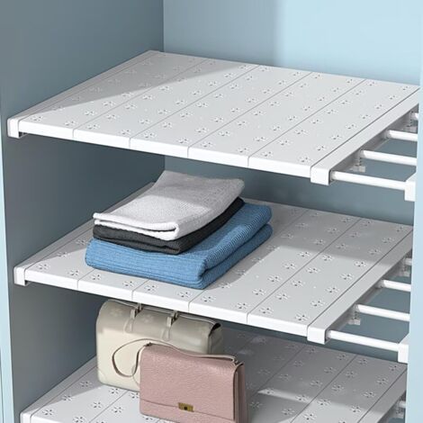 Verstellbare Schrankregale, Nagelfrei Erweiterbare Regale, Teleskop-regalteiler Für Kleiderschrank, Garderobe, Küche, Badezimmer, Breite 35 Cm, Verstellbare Länge 38–60 Cm (1).