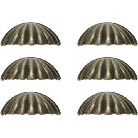 Set Mit 6 Antiken Bronze-muschelgriffen – 6,3 Cm Möbelgriffe Für Schränke Und Schubladen