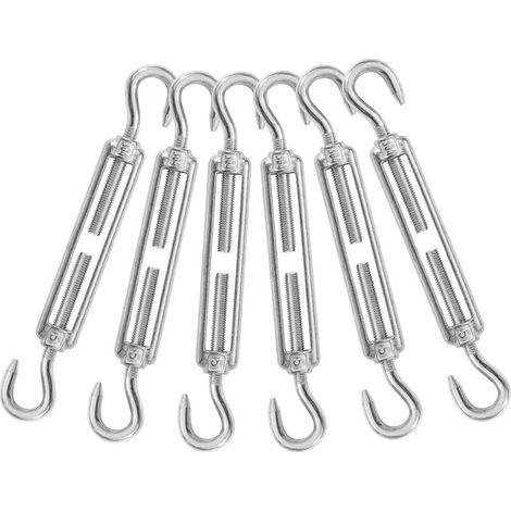 6er-set M5-hakenspannschlösser, Robuste Spannschlösser Zum Spannen Von Drahtseilen, Geeignet Für Leitplankenkabel.