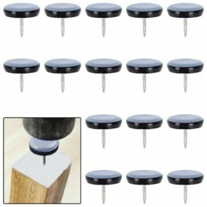 Schwere Möbelgleiter, Runde Selbstklebende Teflon-gleiter Mit Anti-vibrations-schrauben, Möbelgleiter-pads, Blau/schwarz, Super Glider Skid (16 Stück, 25 Mm, 25 Mm)
