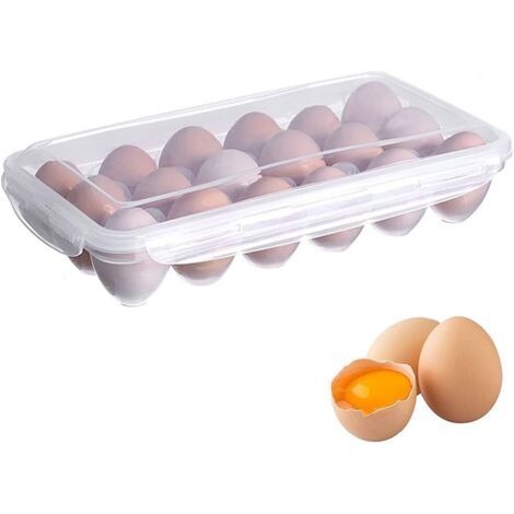 Eierbox, 18 Gitter, Kühlschrank-eier-aufbewahrungsbox Mit Deckel, Eierablage, Eierhalter Für Kühlschrank, Eier-aufbewahrungsbehälter, Kunststoff, Transparent, 32 X 18