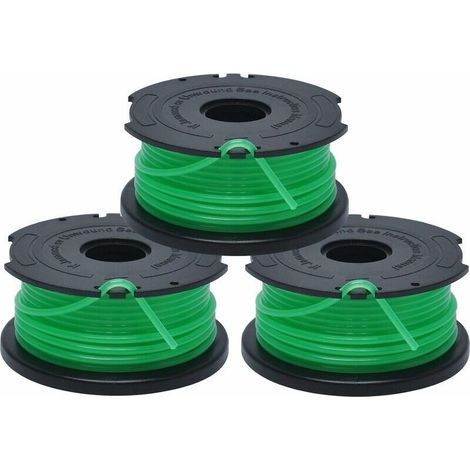 Bobines De Rechange Pour Coupe-bordures, Bobine A Déroulement Automatique, 3 X 6 M De Fil En Nylon Et Résistant, Fil De ⌀2 Mm Fontainebleau Lot De 3 Vert
