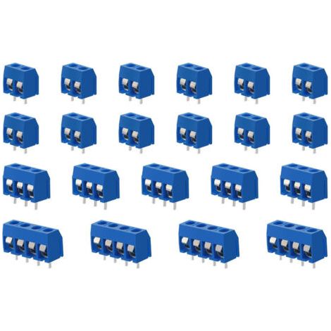100 Stück Pcb-schraubklemmenblock, 5 Mm Rastermaß, 2-poliger / 3-poliger / 4-poliger Leiterplatten-schraubklemmenblock, Blau
