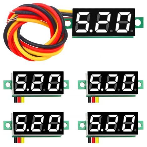 0,28-zoll-mini-panel-digitalvoltmeter, 0-100 V Dc Dreileiter-spannungsprüfer, Led-anzeige, Led-digitalvoltmeter (weiß)