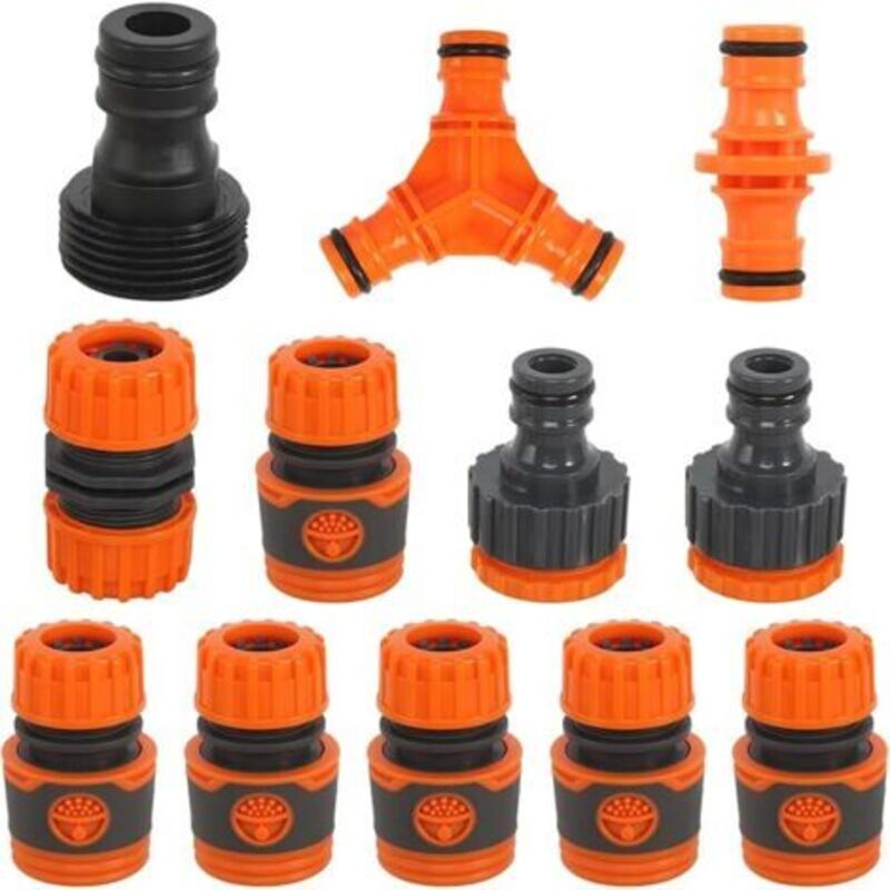 Bewässerungsanschluss-set, 12-teilig – Schnellkupplungen, Doppel-y-stecker-zubehör, 1/2-zoll-verlängerung – 2-in-1-schlauch