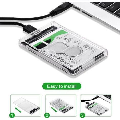 Orico Externes Gehäuse Für 2,5-zoll-sata-iii-ii-i-hdd-ssd-festplatte – Transparent – Usb 3.0 – 2 Tb Max. – 5 Gbit/s