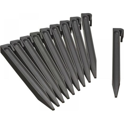 10er-pack Kunststoff-garteneinfassungspfähle, Gartenbegrenzungspfähle, Erdspieße Für Rasen – Schwarz