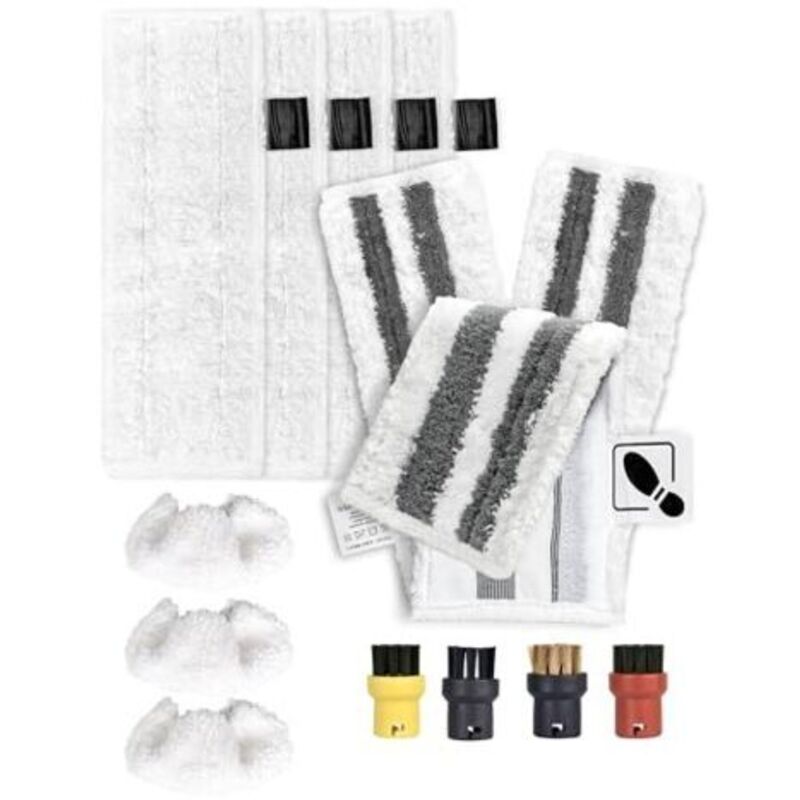 Lot Von 14 Für Nettoyeur Vapeur Karcher Zubehör Für Nettoyeur Vapeur Karcher Sc2 Sc3 Sc4 Sc5 Easyfix 4 Lingettes De Sol 3 Patins De Ponçage 3 Lingettes À Main Buse 4 Brosses Rond