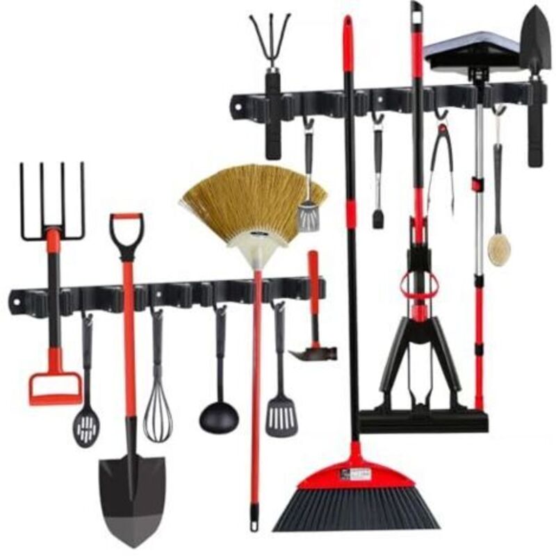 Stützwand Für Balkone In 2 Partien, 10 Stützen + 8 Häkelarbeiten, Werkzeughalter Aus Rostfreiem Edelstahl, Stützkleber Für Garten- Und Hängewerkzeuge, Stützwand Für Schwarze Wand Zum Aufhängen