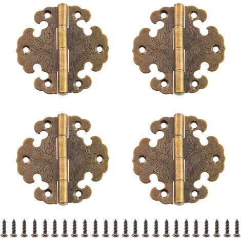 4 Stück Antike Messing-möbelscharniere Für Schranktür, Perle, Schatzkiste, Scharniere, Hardware-zubehör