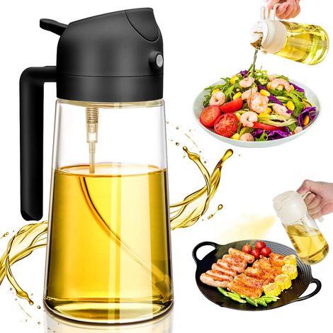 Spray Huile Cuisine,2 In 1 Vaporisateur Huile 470ml Pulverisateur Huile Cuisine Peut Vaporiser De L'Huile And Verser De L'Huile Verre