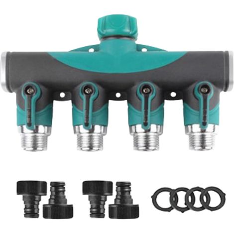 Schlauchverteiler, 4-wege-schlauchverteiler, 4-wege-hochleistungs-wasserhahn-wasserventil, 4 Ausgänge Mit Ein-/aus-ventil