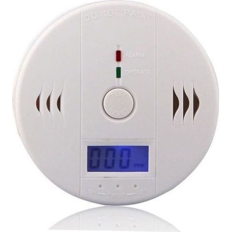 Kohlenmonoxidmelder – Fancy Home – Lcd Co – Kabellose Stromversorgung – Empfindlichkeit 50 Ppm – Weiß