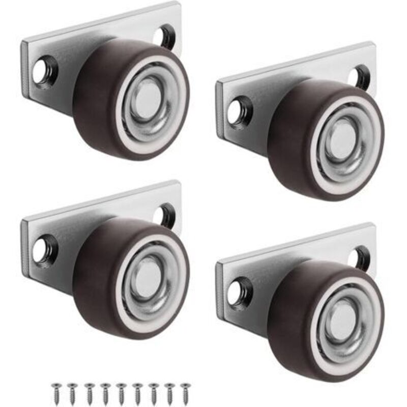 4 Stück Gummi-lenkrollen, Möbelrollen, Klein, Drehbar, Universelle Leise Rollen, Nylonräder Mit Dickem Stahlkörper, Universalrollen, Klein