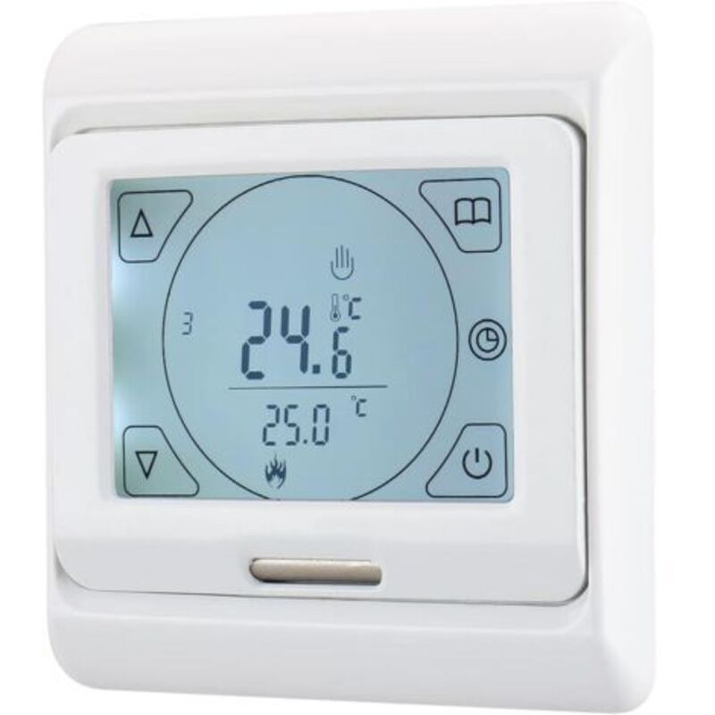 Pr Raumthermostat Wg809, 7 Tage Lcd-bildschirm Programmierbar Ac230v 16a Für Chauffage Au Sol Electrique White