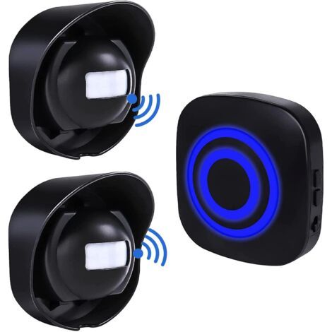 Bewegungsmelder-alarm Schwarz, Sirene, Infrarot-bewegungsmelder-sensor, Kabelloser Pir-alarm, Zwei-für-eins-bewegungsmelder-set (europäischer Standard)