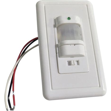 Interrupteur Détecteur De Mouvement Mural Reglable Pour Intérieur Capteur Pir Corps Humain Compatible Éclairage Led Installation Facile Temporisation Ajustable White